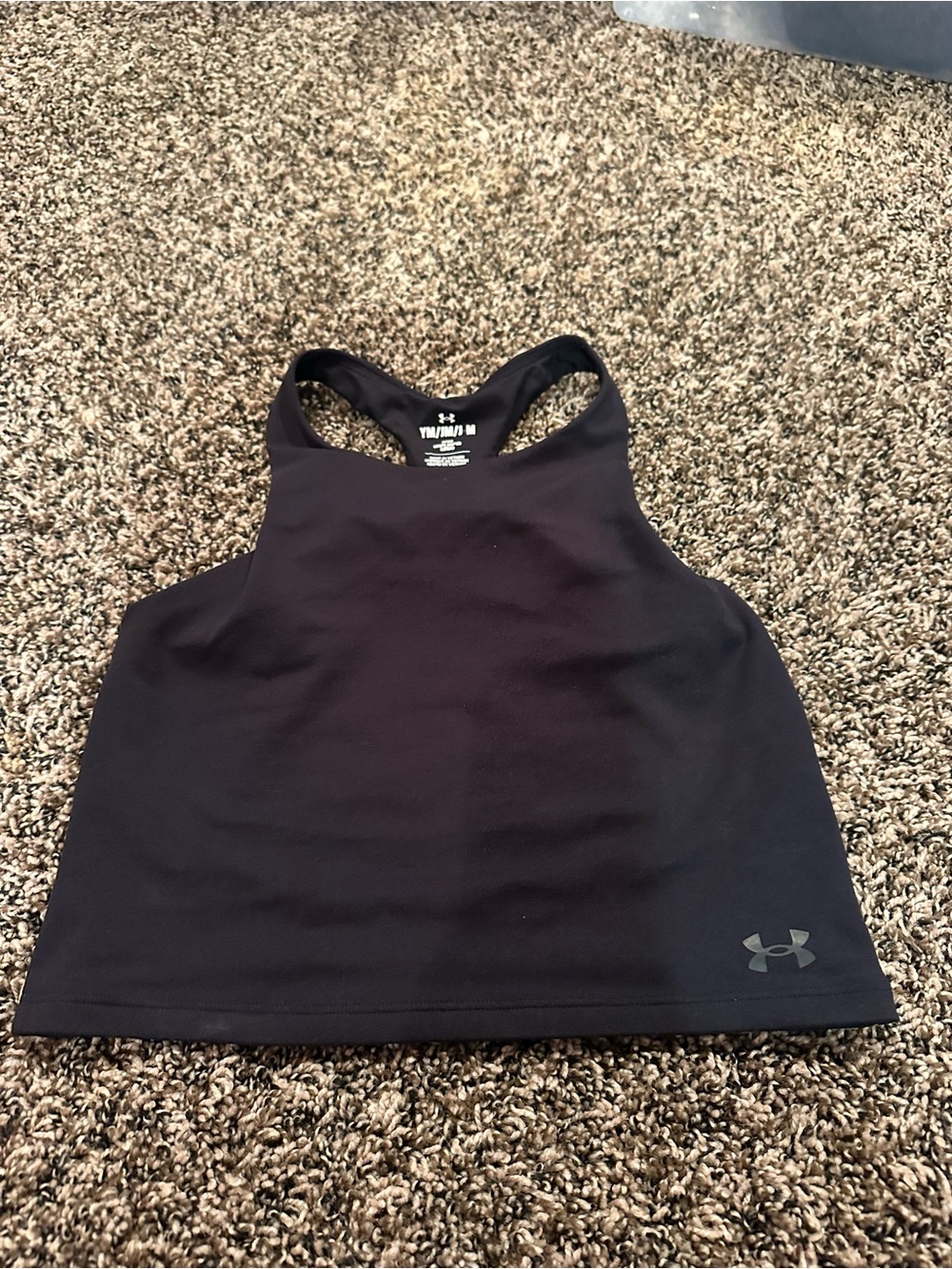 Under Armour Black Girls' Racerback Crop Tank Top